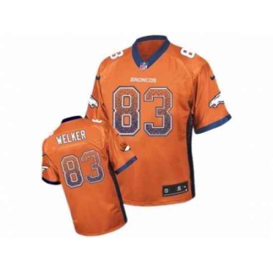 Nike Denver Broncos 83 Wes Welker Orange Elite Drift Fashion NFL Jersey